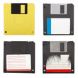 Floppy discs isolated set