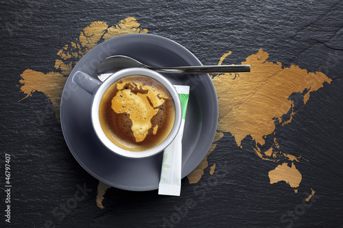 Photo: Café d'afrique - Tasse à Café sur Ardoise Café d'afrique - Tasse à Café sur Ardoise
