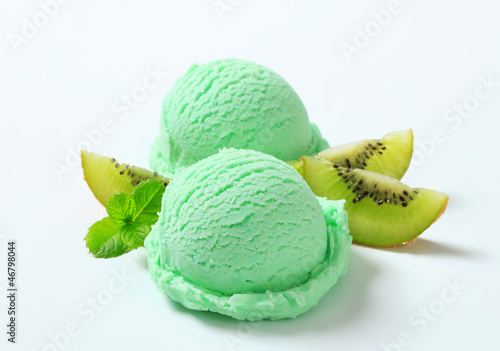 Photo: Scoops of light green ice cream Scoops of light green ice cream