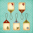 Vektor: Vintage Christmas tags set Vintage Christmas tags set