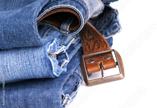 Photo: Jeans and Belt Isolated Jeans and Belt Isolated
