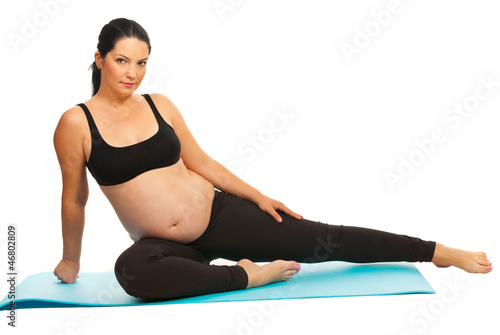 Photo: Beauty pregnant doing exercises Beauty pregnant doing exercises