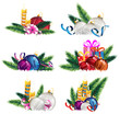 Bright holiday decoration elements