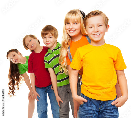Photo: Three boys and two girls Three boys and two girls