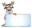 Vector: Reindeer behind Board Reindeer behind Board