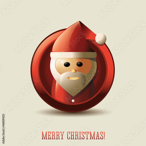 Vector: Christmas card with Santa Claus and Merry Christmas lettering Christmas card with Santa Claus and Merry Christmas lettering