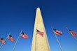 Washington Monument with United States flags