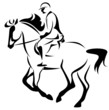 equestrian emblem - horse riding vector illustration