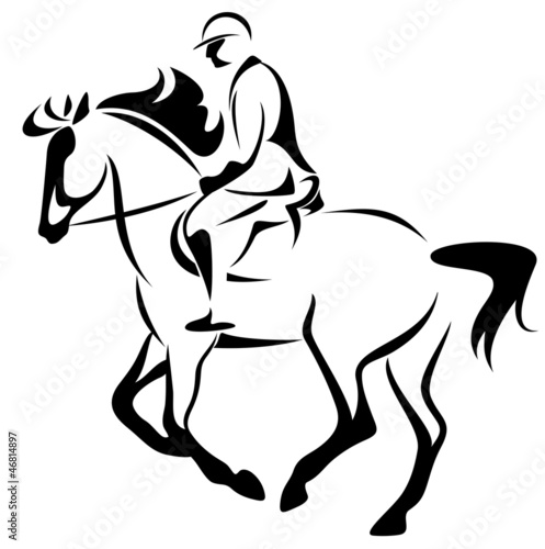 Vector: equestrian emblem - horse riding vector illustration equestrian emblem - horse riding vector illustration