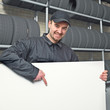 worker in garage