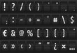 Set of glyphs on a mechanical terminal table