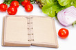 A food diary, diet and health concept.