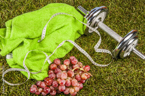 Photo: Fitness composition with, health theme Fitness composition with, health theme