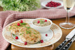 Chicken cutlets with cowberry and mushroom sauce