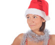 Photo: Beautiful smiling christmas santa woman Beautiful smiling christmas santa woman