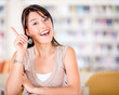 Female student pointing an idea