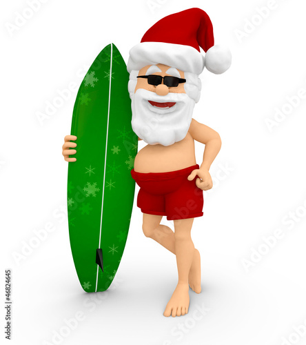 Illustration: 3D Santa enjoying the holidays 3D Santa enjoying the holidays