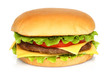 Photo: Big hamburger on white background Big hamburger on white background