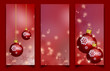 3 Weihnachtliche Karten mit Christbaumkugeln in Rot