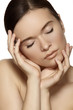 Natural skincare beauty, clean soft skin, manicure