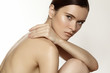Wellness, body & diet. Beautiful woman model with clean skin