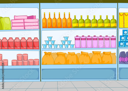 Vector: Supermarket Cartoon Supermarket Cartoon