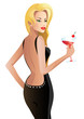 Illustration: beautiful woman, blonde, girl, person, hair, smile, pearls beautiful woman, blonde, girl, person, hair, smile, pearls