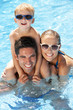 Family Having Fun In Swimming Pool