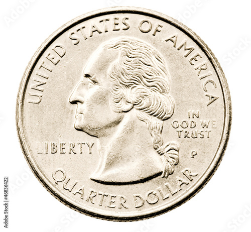 Photo: Close-up of us quarter dollar Close-up of us quarter dollar