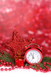Christmas decoration on red background
