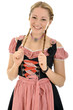 Junge Frau im Dirndl lacht