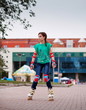 Girl roller skating
