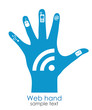 Web hand icon, networking concept