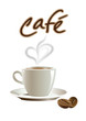 Kaffeetasse mit Herz und Bohne