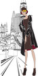 sketch girl Englishwoman
