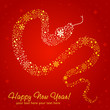 Vector: Stylized chinese New Year card of Snake made of snowflakes Stylized chinese New Year card of Snake made of snowflakes