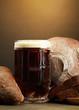 tankard of kvass and rye breads,