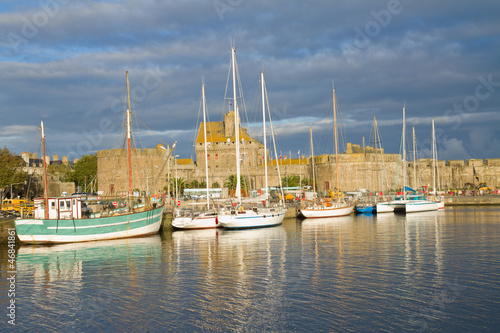 Photo: old town harbour of Saint Malo, France old town harbour of Saint Malo, France