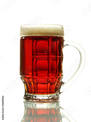Photo: tankard of kvass, isolated on white tankard of kvass, isolated on white