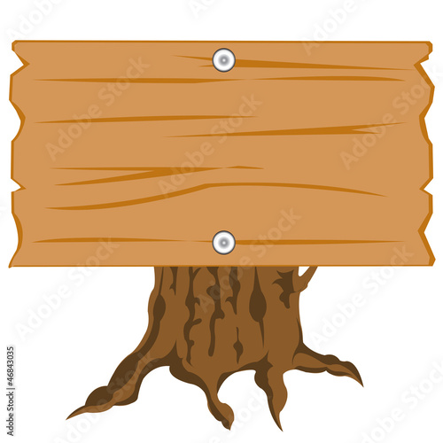 Vector: Wooden nameplate on hemp Wooden nameplate on hemp