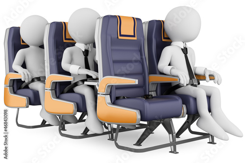 Illustration: 3D white people. Business people on a air travel 3D white people. Business people on a air travel