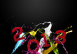 Voeux 2013 taches et éclaboussures de peinture