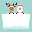 Rudolph & Santa Label Dots Retro