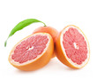 Grapefruit with leaves  isolated on white background
