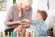 mother and child playing