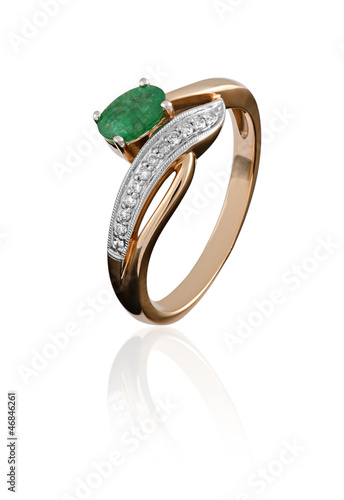 Photo: gold ring with an emerald gold ring with an emerald