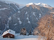 House in the mountains in winter