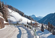 Road in the mountains in winter