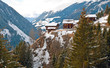 Houses on a slope in winter