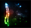 Abstract medical background with human spine anatomy.